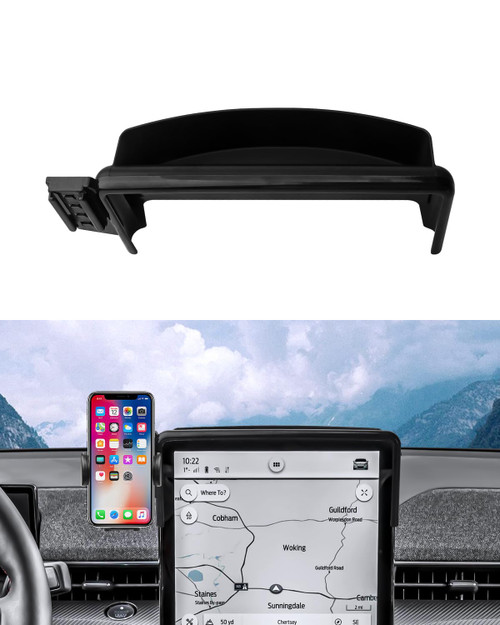 Autorder Car Phone Holder for 2021-2025 2026 Ford Mustang Mach-E Accessories Phone Mount with Dash Organizer 15.5-Inch Screen Cell Phone Automobile Cradles Hands-Free 360° Rotation