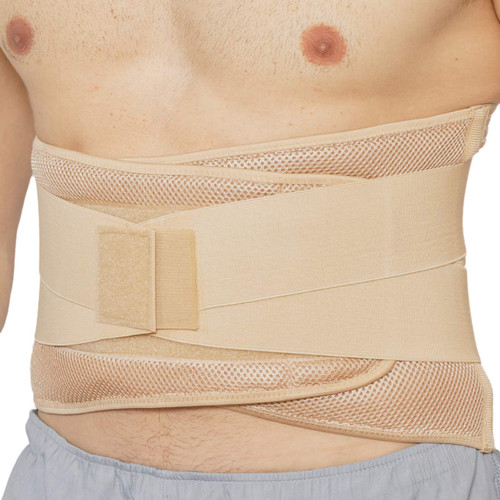 NeoTech Care Adjustable Compression Wide Back Brace Lumbar Support Belt (Beige, Size XXXL)