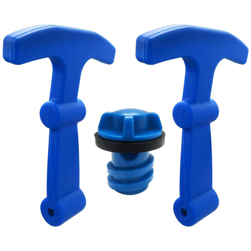 JRSHOME Cooler Upgrade Kit for RTIC/YETI Straps & Secure Drain Plug - 3-Piece Set - Blue (Upgraded)