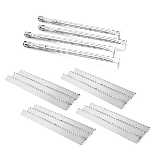 RuiTEERS Grill Replacement Parts for Napoleon Gas Models LEX485/605/730 LE LD485 Series Grills S81001, Stainless Steel Heat Plate Tent Shields and Heavy Duty Burner Tubes, BBQ Repair Kit, 4 Pack