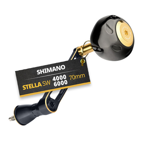 GOMEXUS Power Handle with Titanium Knob Compatible for Shimano Stella SW 4000-6000 70mm