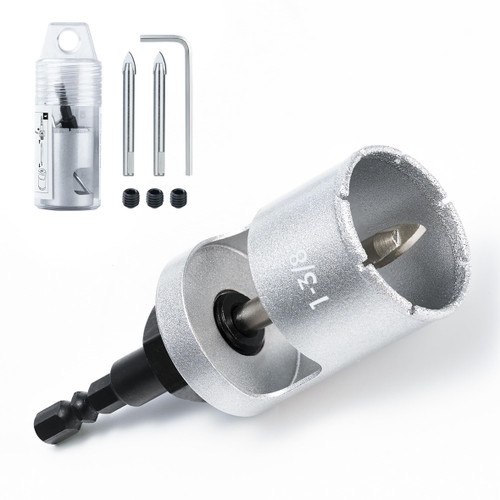 toolant 1-3/8"Diamond Hole Saw Bit, Glass Drill Bits for Drilling Holes in Glass，Procelain,Ceramic and Tile, Tile Drill Bit with Positioning Center Drill,1/4 Inch Quick Change Hex Shank