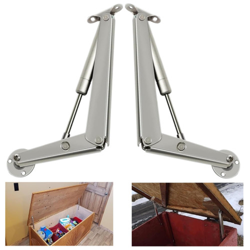 250N Heavy Duty Soft Close Lid Support Hinge, Chest Hinges Heavy Lid Hinges for Wooden Box Trunk Large Toy Box Hinges Soft Close Slow Lowering Support 80lbs/2pcs (Hingex)