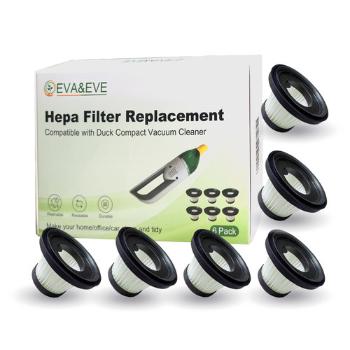 6 Pack Hepa Filter Replacement Compatible with Horsepower Duck Compact Cordless Vacuum Cleaner,Updated High Efficiency Filters for Duck Vacuum Cleaner,Part#17964 6 Pack Hepa Filter Replacement Compatible with Horsepower Duck Compact Cordless Vacuum Cleaner,Updated High Efficiency Filters for Duck Vacuum Cleaner,Part#17964