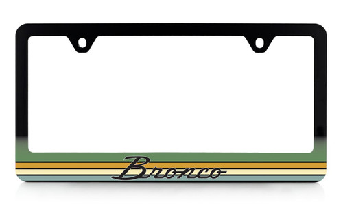 Ford Bronco Vintage Script UV Cured Ink Black Plastic License Plate Frame