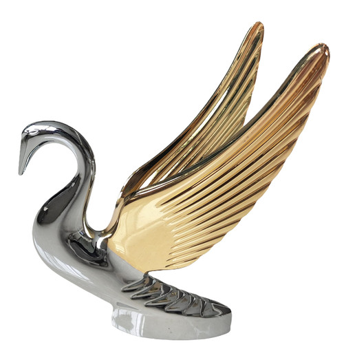 nebnickers Heavy-Duty Chrome Swan Hood Ornament,2-Color.
