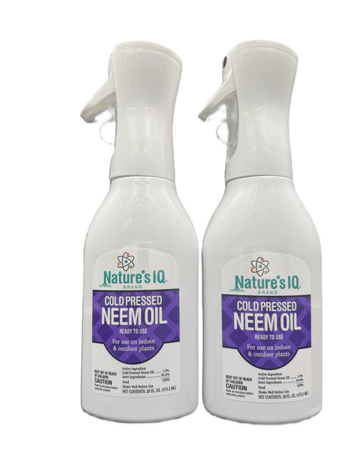 Nature's IQ Cold Pressed Neem Oil w/Spray Mist Technology. Indoor and Outdoor Plant Protection. Twin Pack Nature's IQ Cold Pressed Neem Oil w/Spray Mist Technology. Indoor and Outdoor Plant Protection. Twin Pack