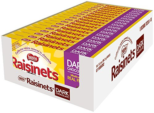 Nestle Raisinets Dark Chocolate On the Go Concession Box, 3.5-Ounce Boxes (Pack of 18)