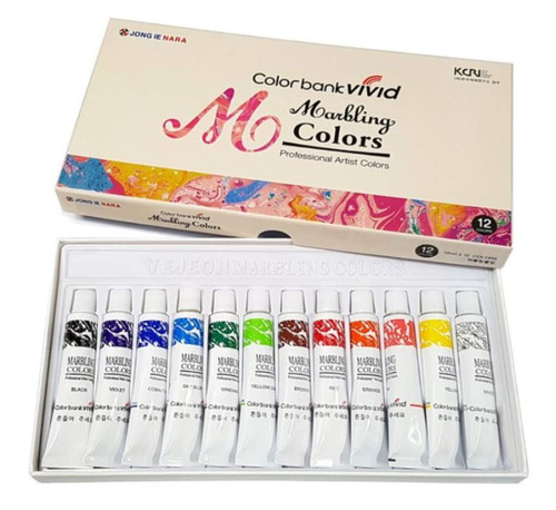 New Water Marbling Paint 12 Colors Tube Set / 12ml Marble kit New Water Marbling Paint 12 Colors Tube Set / 12ml Marble kit