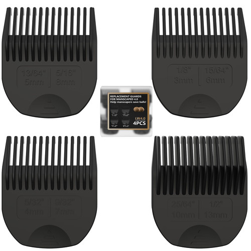 Zylentix Guards for Manscaped 4.0 - Skin-Safe Trimmer Attachments, Precision Fit Cutting Guides Comb Replacement (4-Pack)