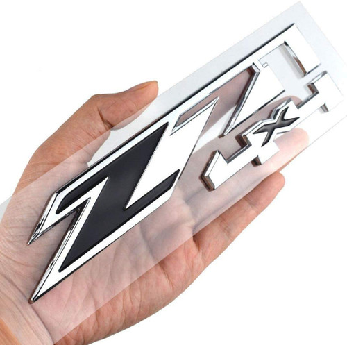 2 Pack Z71 4x4 Emblems Badges Compatible for GMC Chevy Silverado Sierra Tahoe Suburban 1500 2500hd 3500hd Decal (Chrome/Black)