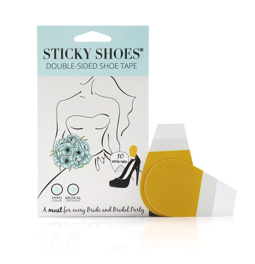 Sticky Shoes Double Sided Shoe Tape for Weddings, Special Events, Everyday Use- Anti Slip Tape for Heels and Flats - 10 Pack