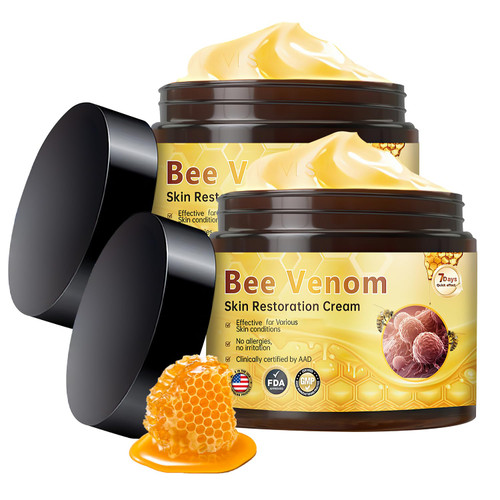 eltolent Bee Venom Skin Restoration Cream, Professional Bee Venom Skin Cream,Bees Venoms Comprehensive Creams,Deeply Cleanses and Moisturizes,Natural Skin Moisturizer for All Skins Types (2PCS)