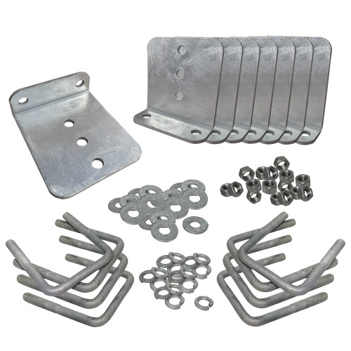 8 Pack 6" Galvanized L-Type Bunk Bracket Kit for Boat Trailer, fits 3x3 Cross Members, Heavy Duty (8 Pack)