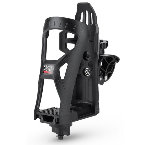 KEMIMOTO ATV Cup Holder, Upgraded Motorcycle Drink Holder Handlebar, Water Bottle Holder Mount with 0.6”-1.56” Metal Clamp for Scooter Bike Boat Stroller Wheelchair Golf Push Cart Tractor (1)