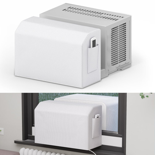 Daisypower Indoor Air Conditioner Cover for U-Shaped Window AC Units, Universal fit for 8000/10000/12000 BTU,Dust-Proof and Windproof Inside Window AC Cover
