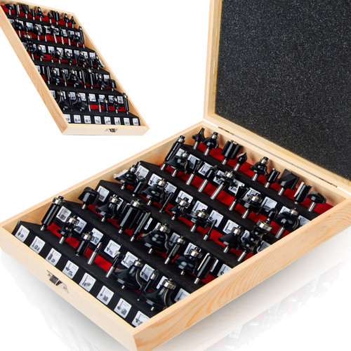 TAIWAIN 1/4-Inch Shank 43 Pack Router Bits Flooring Router Bit Set, Wood Milling Cutter, Woodworking Miter Carbide CNC Router Bits Sets Cutting Tool for Cabinet Doors, Tables(F-LEB) TAIWAIN 1/4-Inch Shank 43 Pack Router Bits Flooring Router Bit Set, Wood Milling Cutter, Woodworking Miter Carbide CNC Router Bits Sets Cutting Tool for Cabinet Doors, Tables(F-LEB)