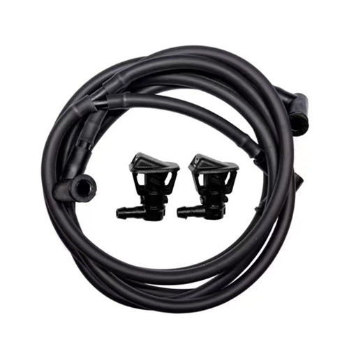 68164356AB Direct Replacement Windshield Wiper Nozzle & Fluid Hose kit, Compatible with 2013-2019 Jeep JK JKU Wrangler Windshield Washer Fluid Jet Nozzles & Rubber Tube Hose Kit – 68197414AB
