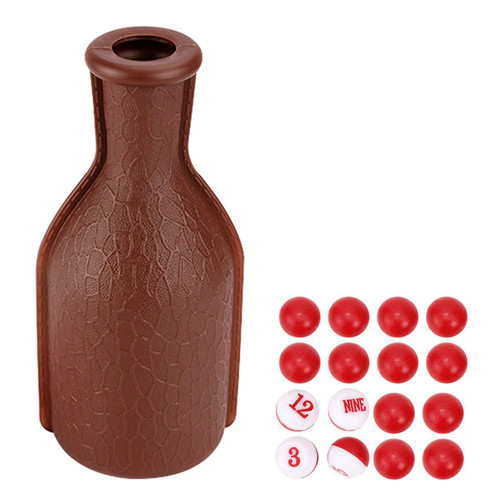 DGZZI Pool Snooker Billiard Table Kelly Pool Shaker Bottle with 16PCS Red and White Tally Peas