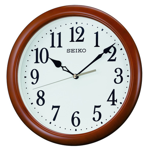 Seiko Clock Analog Wood Frame Brown Wood Base KX620B