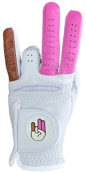 Shocker Funny Golf Glove - Men’s All Weather Grip Durable Synthetic Leather LH RH Performance Gear S Thru XXL Sizes for Golfers (Small, Wear on Your Right Hand)