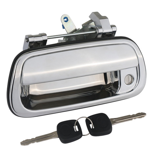 omoZone Tailgate Handle Liftgate Latch Handle with Key Lock Cylinder Chrome Compatible with 2000-2006 Toyota Tundra Replaces 69090-0C010 69090-0C030-C0 80866