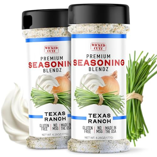 Wicked Cutz Texas Ranch Grill Seasoning Set, 2 Pack of Grilling Spices, Jerky Seasoning, Low Sodium & No MSG Spices & Seasonings