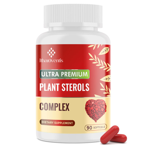 Itharoventis Plant Sterols Supplements with Omega3, Red Yeast Rice, Bergamot Orange, Garlic - Advenced Absorption Formula - 90 Softgels