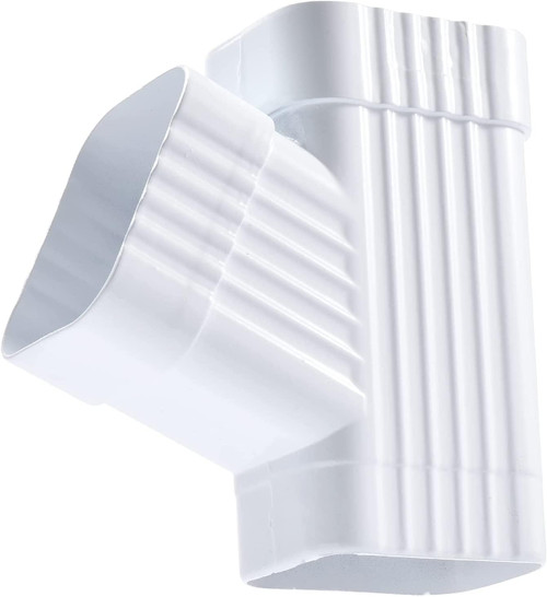 VYH Downspout Gutter for Y Connector 2x3,Square Downspout Diverter White Rain Gutter Downspout Accessory Stainless Steel Gutter Y Connector Rainwater Drainage (Fits 2 X 3 inches)