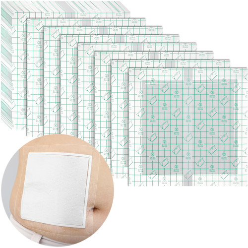 8"x8" Dialysis Catheter Shower Cover Waterproof Dialysis Port Shower Protector Shield for PD Catheter, PICC Central Line Shower Wound Covers Bandage Film Dressing Accessories, Non Sticky Pad, 10 pcs