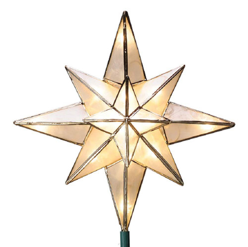 GE 10-in Capiz Lighted Incandescent Capiz Star Christmas Tree Topper 71401LO by GE