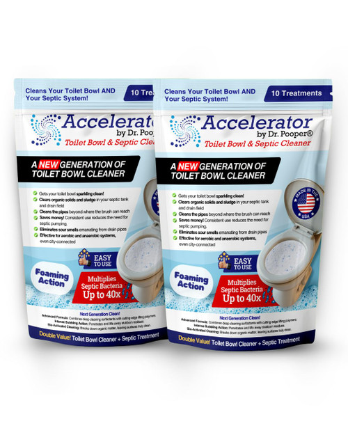 Accelerator by Dr. Pooper® Toilet Bowl & Septic Cleaner – 2-Pack Value Bundle Accelerator by Dr. Pooper® Toilet Bowl & Septic Cleaner – 2-Pack Value Bundle