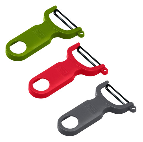 KUHN RIKON Original Swiss Peeler, Set of 3, Green, Red and Grey
