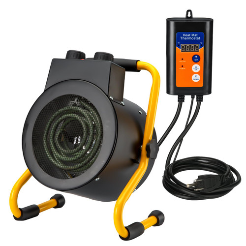 Greenhouse Heater with Digital Thermostat, Green House Heater for Plants,1500W Electric Grow Tent Heaters, Overheat Protection, Fast Heating for Green House, Flower Room, Black