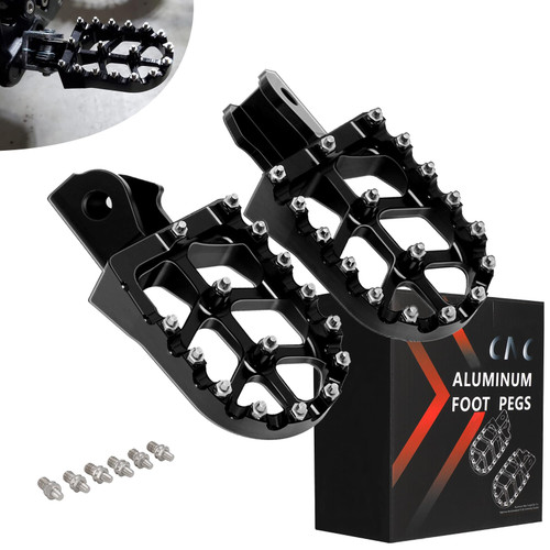 JFG RACING Dirt Bike Foot Pegs,7075 Aluminum CNC Pedals Rests for Surron Light Bee X and S/E Ride Pro S SS SR/CRF150F CRF230F 03-19/CRF250F 19-24/XR150L 15-24/KDX200 83-94-Black