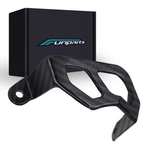 Funparts Carbon Fiber Rear Brake Caliper Cover Guard Protector for KLX300 KLX300R KLX300SM 2020-2024 KLX250 D-Tracker 2001-2016 Dirt Bike