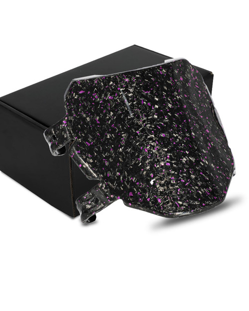 NACORE Real Carbon Fiber Number Plate DH Fork Name License Plate for Sur Ron X, Talaria Sting MX3/MX4, X160/X260 Electric Dirt Bike or DH Bike, PURPLE GOLD