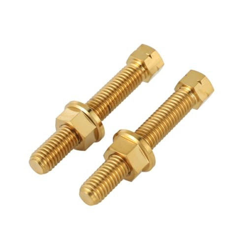 Universal M8 Hex Head Screws Flange Nut Chain Adjustment Screw Motorcycle Accessories Compatible with Various Bike Models Funparts(Gold)