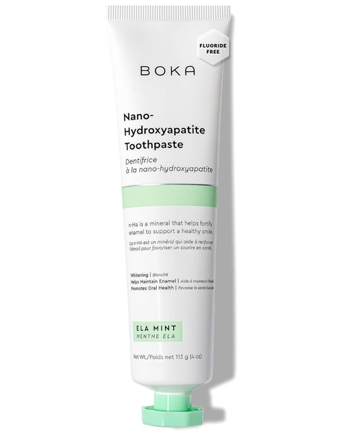 Boka Fluoride Free Toothpaste, Nano Hydroxyapatite Toothpaste, Appropriate for Sensitive Teeth - for Adult, Kids Oral Care - Ela Mint Flavor, 4 Fl Oz 1Pk US Manufactured