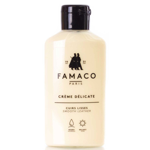 Famaco Creme Delicate -Smooth Leather Conditioner - 4.22 Oz - For Shoes Boots Purses Garments Sport Equipment Designer Hand Bags - Made in France, Neutral, 4.22 fl/oz Famaco Creme Delicate -Smooth Leather Conditioner - 4.22 Oz - For Shoes Boots Purses Garments Sport Equipment Designer Hand Bags - Made in France, Neutral, 4.22 fl/oz
