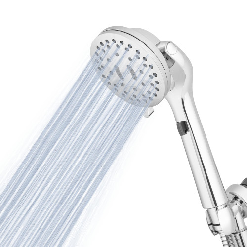 Waterpik ShowerCare Pivoting Hand Held Shower Head, Chrome - Five Modes Including PowerPulse Therapeutic Massage - 180-Degree Rotation, Eight ft. Metal Hose