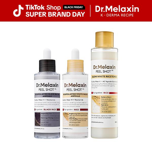 [Dr.Melaxin Official] Peel Shot Care Set | Peel Shot Amples (Black Rice & White