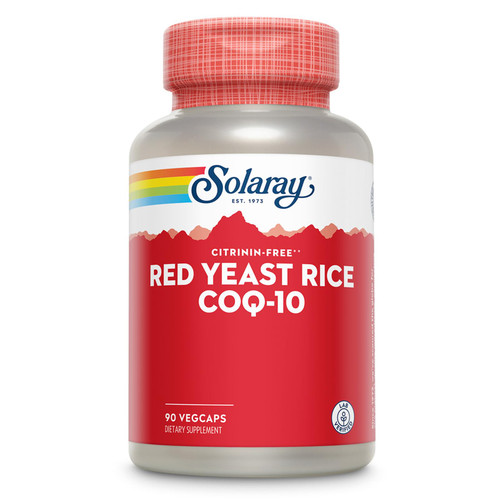 SOLARAY Red Yeast Rice Plus CoQ-10 & No-Flush Niacin Vitamin B-3, Healthy Heart & Cardiovascular Support, Non-Irradiated & Citrinin Free, 60 Day Money Back Guarantee, 90 Servings, 90 VegCaps