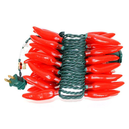 Sival - 35 Light 13.5' Green Wire Red Chili Pepper String