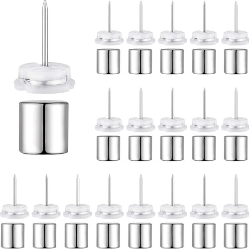 Outus 20 Sets Magnetic Push Pin Magnet Thumb Tack Poster Hanger Thumb Tacks for Wall School Supplies Classroom Decoration Bulletin Boards (Silver) Outus 20 Sets Magnetic Push Pin Magnet Thumb Tack Poster Hanger Thumb Tacks for Wall School Supplies Classroom Decoration Bulletin Boards (Silver)