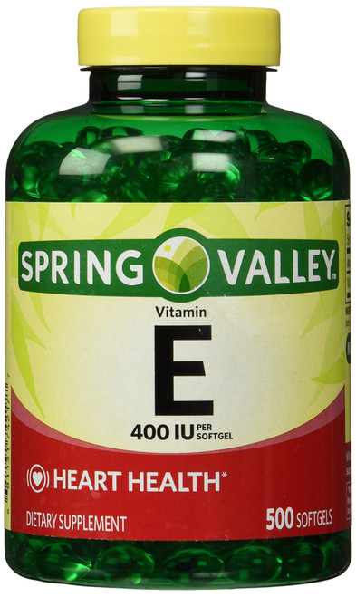 Spring Valley E Vitamin Dietary Supplement, Softgels, 500 ct