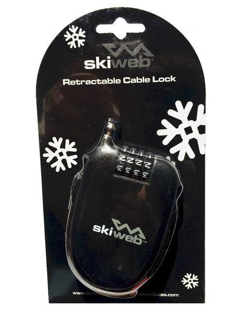 Skiweb Ski Lock 4-digit Combination Lock with 100cm Retractable Cable