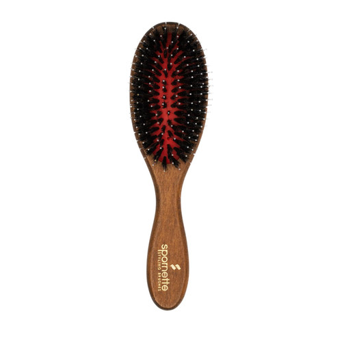 Spornette Boar Bristle Hair Brush for Women - Porcupine Brush with German Boar and Nylon Bristles for Detangling, Straightening & Smoothing - For All Hair Types