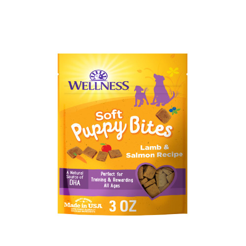 Wellness Puppy Treats, Natural, Training Treat, Grain Free, Soft Lamb & Salmon (3 Ounce Bag)