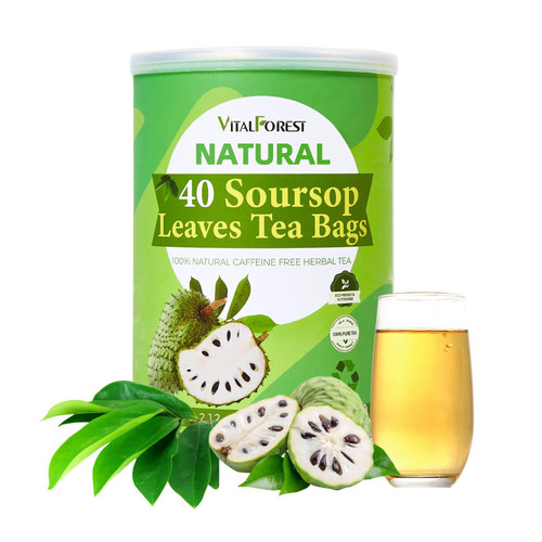 40 Soursop Leaves Tea Bags, Dried Soursop Graviola Leaves Tea, Sour Sop Leaves